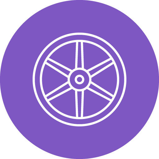 Wooden Wheel Line Circle Icon