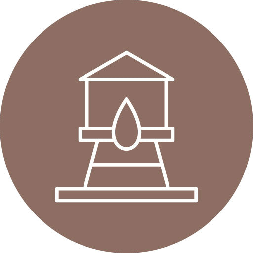 Water Tower Line Circle Icon