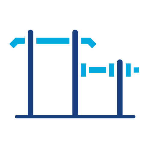 Two Color Gym Hand Bar Glyph Icon