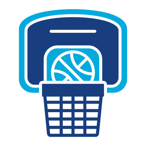 Two Color Basketball Hoop Glyph Icon