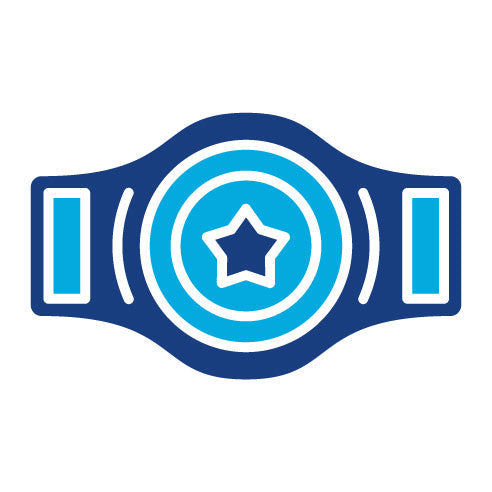 Two Color Champion Belt Glyph Icon