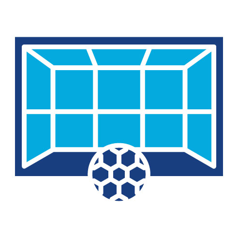 Two Color Football Goal Glyph Icon