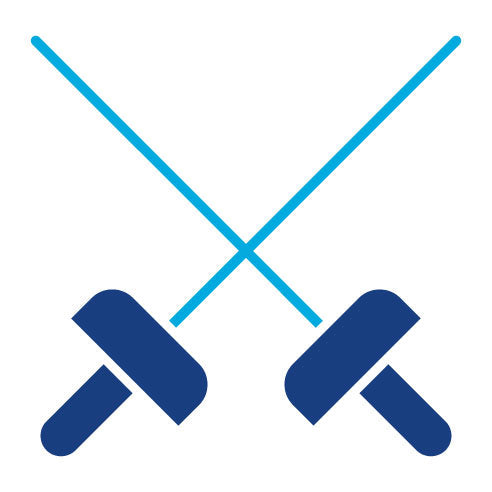 Two Color Fencing Sports Glyph Icon