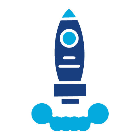 Two Color Rocket Glyph Icon