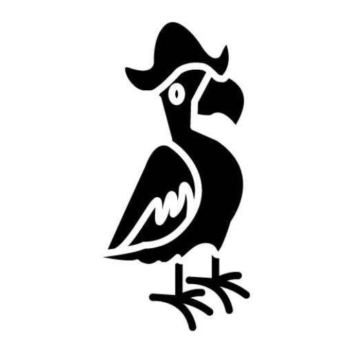 Pirate Parrot Glyph Icon