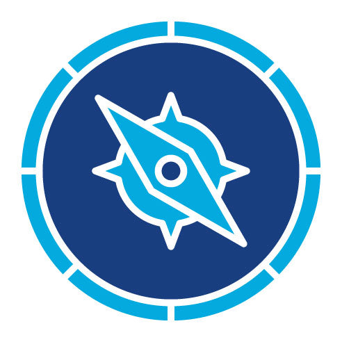 Two Color Compass Glyph Icon