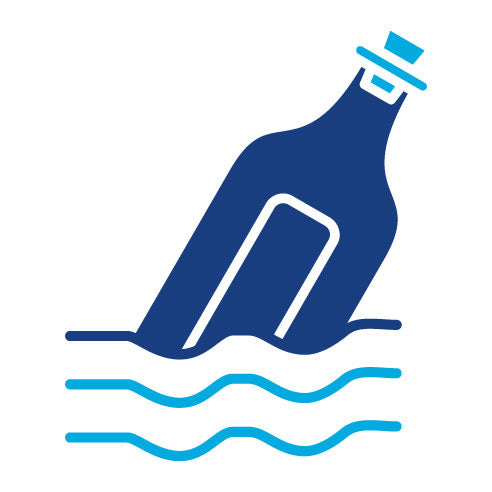 Two Color Message in a Bottle Glyph Icon