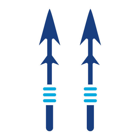 Two Color Harpoon Glyph Icon