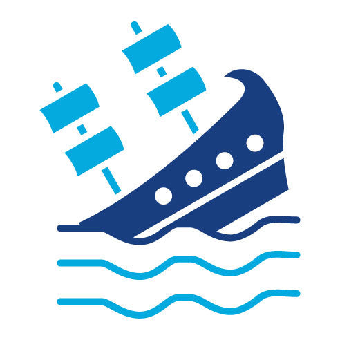 Two Color Shipwreck Glyph Icon