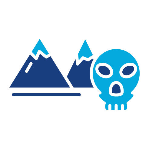 Two Color Skull Island Glyph Icon