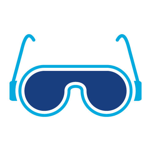 Two Color Safety Glasses Glyph Icon