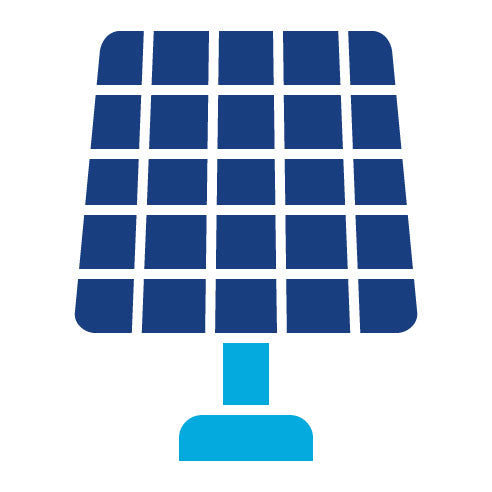 Two Color Solar Panel Glyph Icon