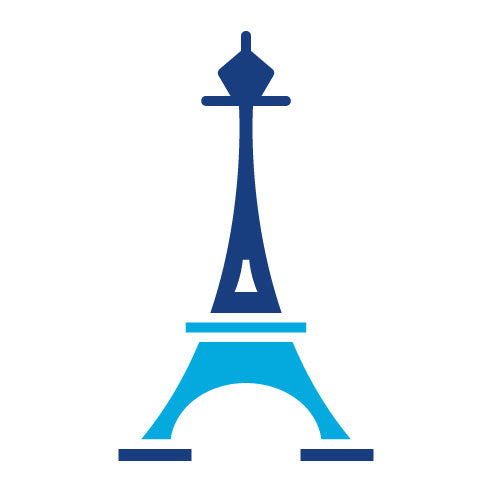 Two Color Eiffel Tower Glyph Icon