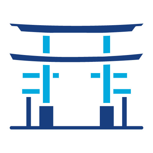 Two Color Torii Gate Glyph Icon