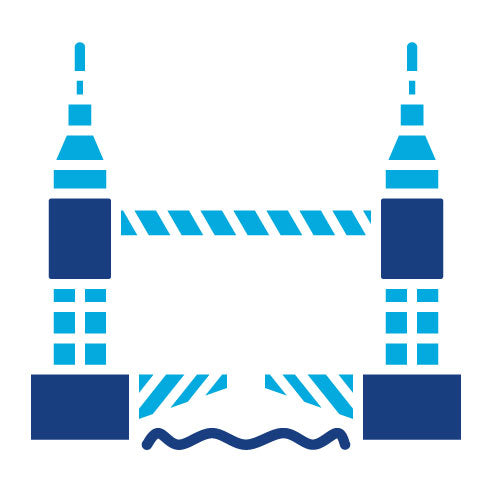 Two Color Tower Bridge Glyph Icon