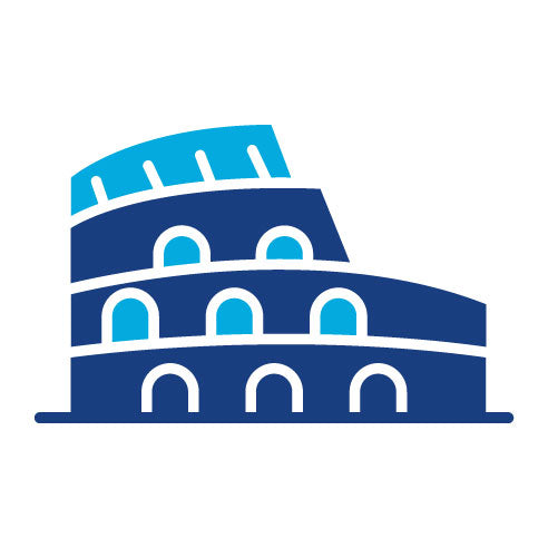 Two Color Colosseum Glyph Icon