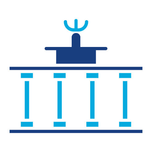 Two Color Brandenburg Gate Glyph Icon