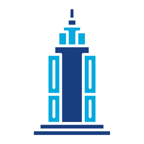 Two Color Empire State Building Glyph Icon