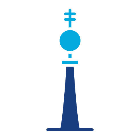 Two Color Fernsehturm Berlin Glyph Icon