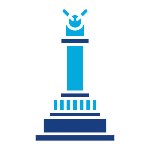 Two Color Victory Column Glyph Icon