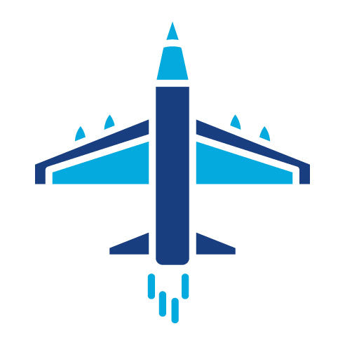 Two Color Army Jet Glyph Icon