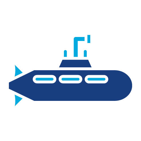 Two Color Army Submarine Glyph Icon