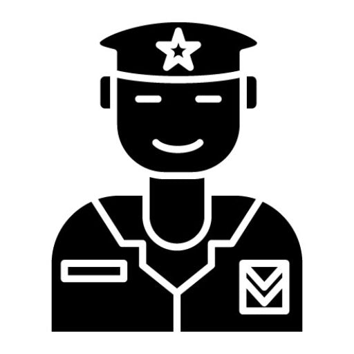Army Captain Glyph Icon