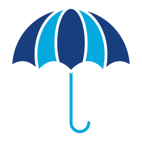 Two Color Umbrella Glyph Icon