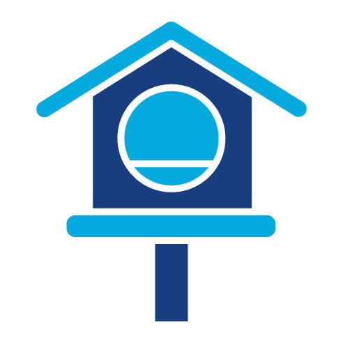 Two Color Birds House Glyph Icon