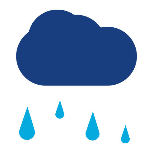 Two Color Rainy Clouds Glyph Icon