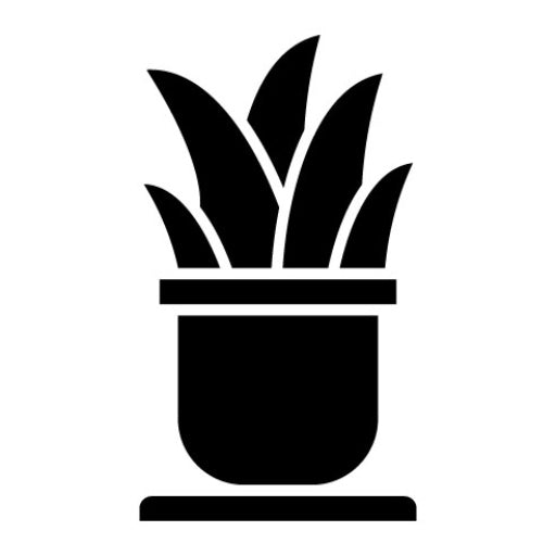 Bird on Flower Pot Glyph Icon