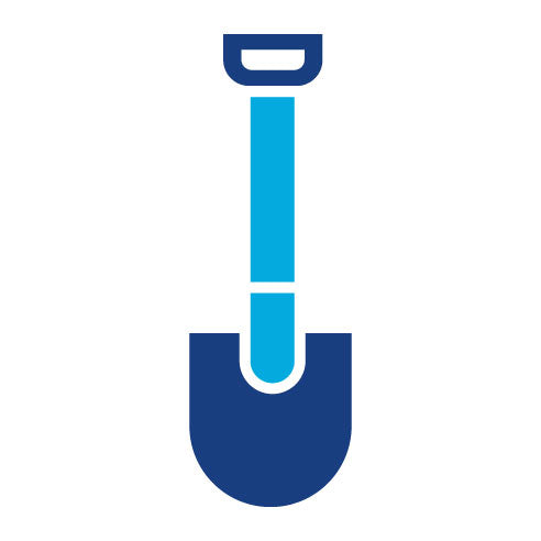 Two Color Shovel Glyph Icon