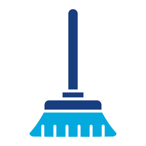 Two Color Broom Glyph Icon