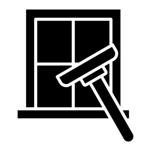 Cleaning Window Glyph Icon