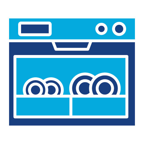 Two Color Dishwashing Glyph Icon