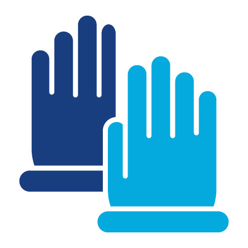 Two Color Cleaning Gloves Glyph Icon