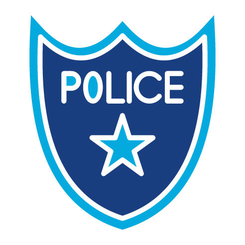 Two Color Police Badge Glyph Icon