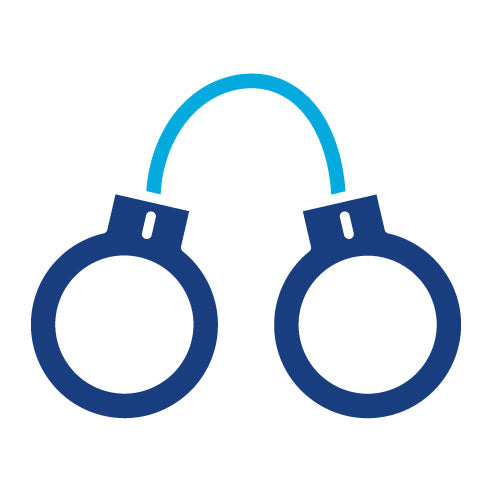 Two Color Handcuffs Glyph Icon