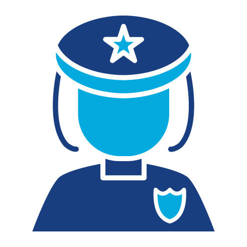 Two Color Lady Police Glyph Icon