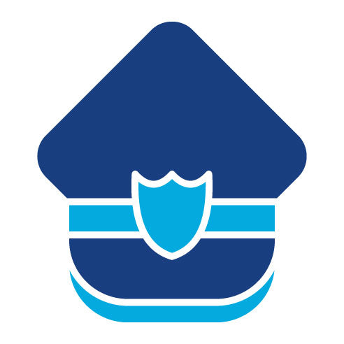 Two Color Police Hat Glyph Icon