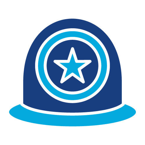 Two Color Police Helmet Glyph Icon