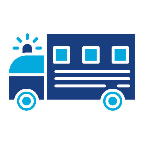 Two Color Police Van Glyph Icon