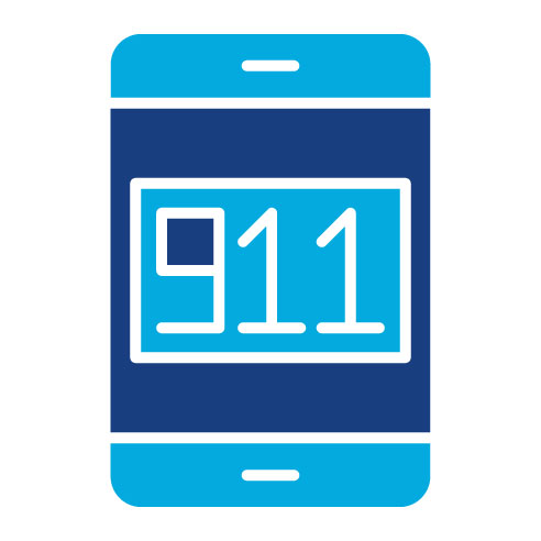 Two Color Call 911 Glyph Icon