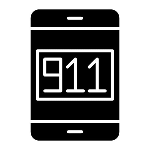 Call 911 Glyph Icon | Police