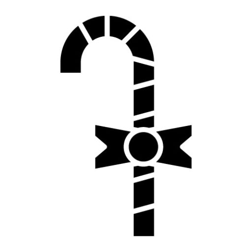 Candy Cane Glyph Icon | Winter