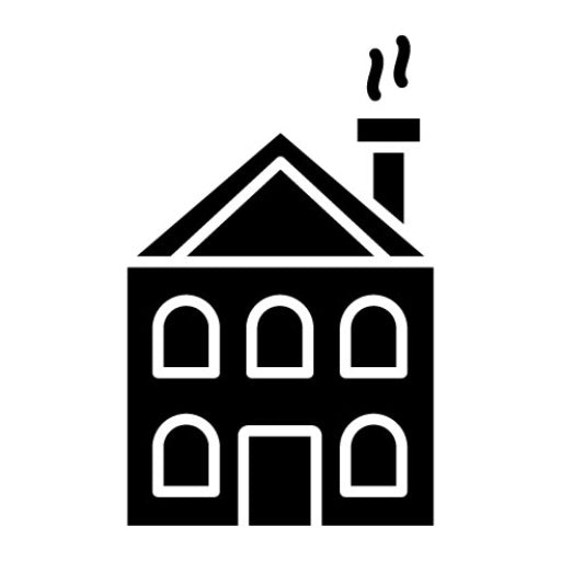 Winter Cabin Glyph Icon