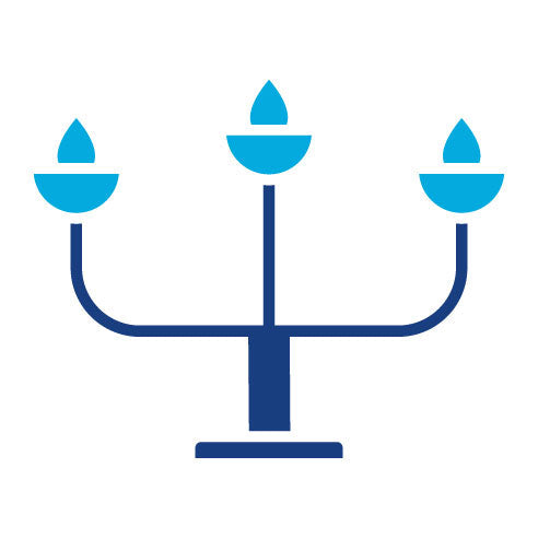 Two Color Candelabra Glyph Icon