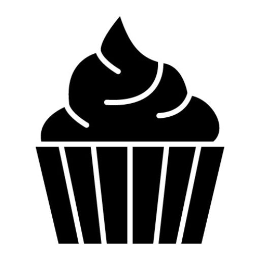 Chocolate Cupcake Glyph Icon