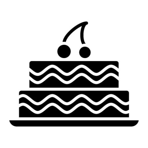 Two Layered Cake Glyph Icon | Sweets and Candies