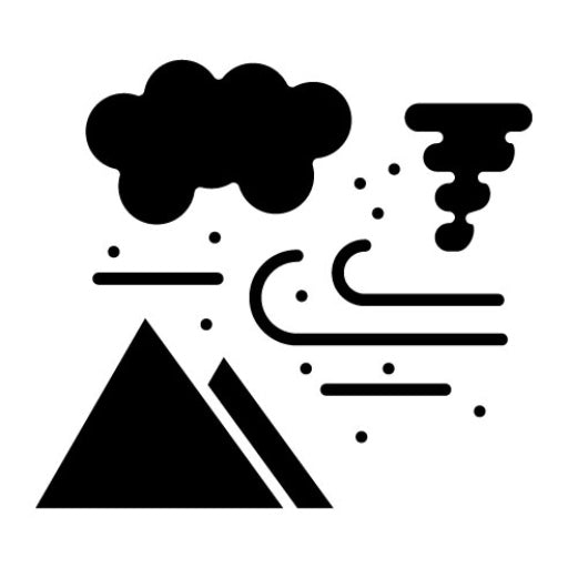 Sandstorm Glyph Icon | Natural Disaster